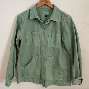 Universal Thread Long Sleeve Women's Boxy Snap‎ Front Sage Green Denim Jacket S